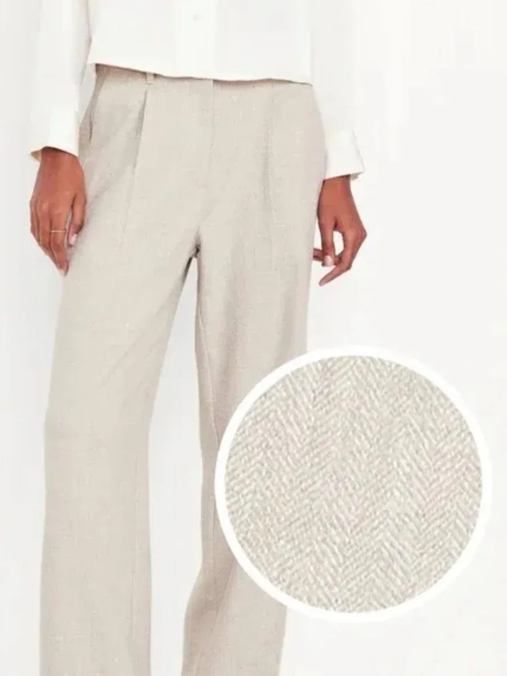 Old Navy Women's Wide-Leg Pants in Light Cream